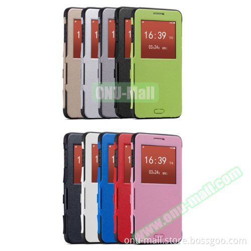 Litchi Texture Flip Case for Samsung Galaxy Note 4 Cover with Caller ID Display Window